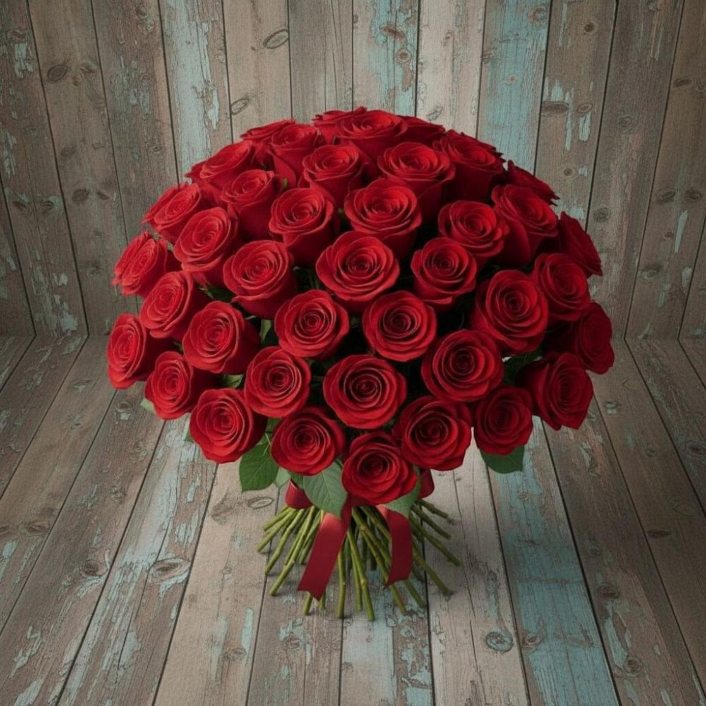 Букет 55 Красных роз Фридом в Старомарьевке