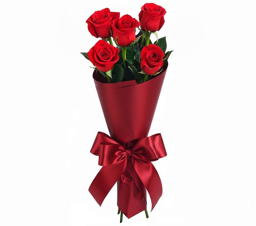 Букет 5 Красных роз Эдлесс Лав в Старомарьевке