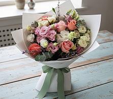 Букет цветов из:  Розы, Лизиантусы и Гвоздики #REPLACE_PRED# Старомарьевке