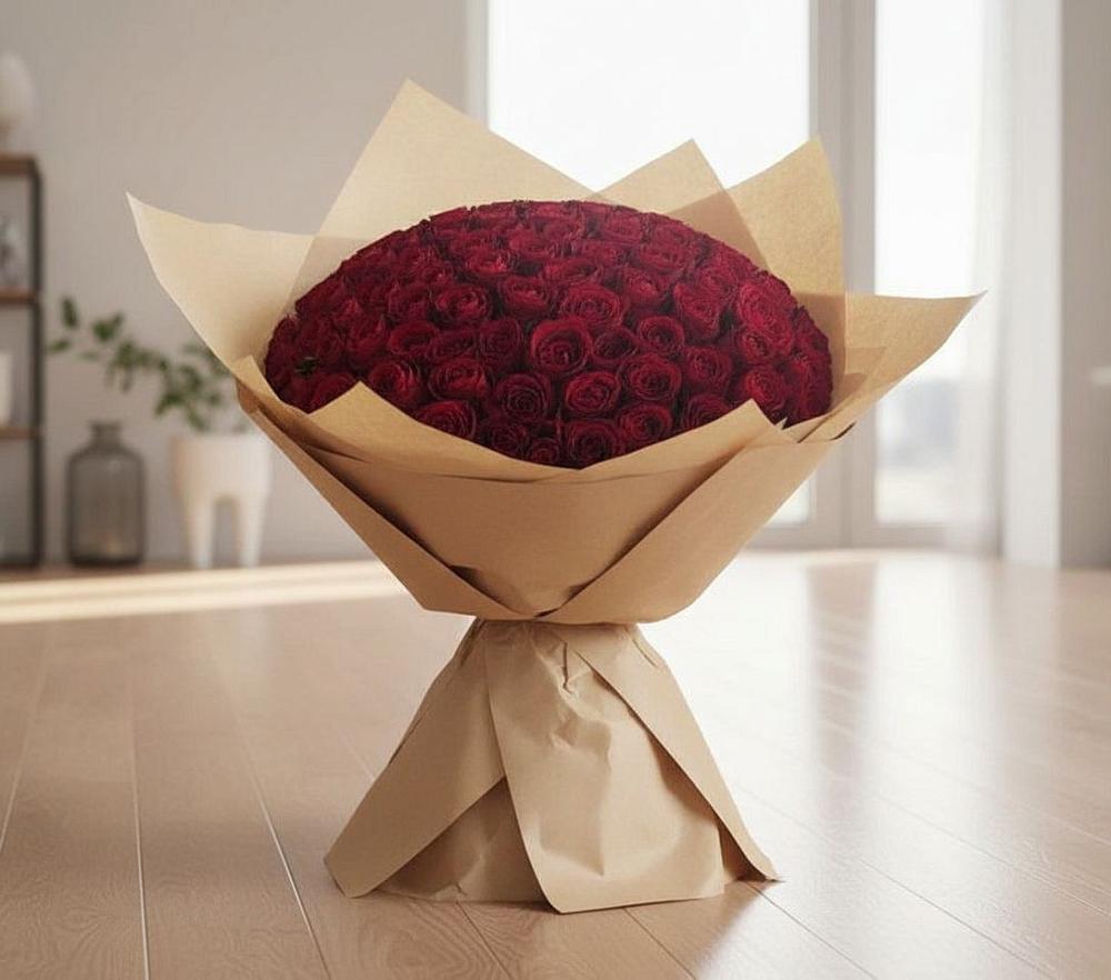 Букет 101 Красная роза в Старомарьевке