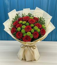 Букет цветов из:  Розы и Хризантемы #REPLACE_PRED# Старомарьевке